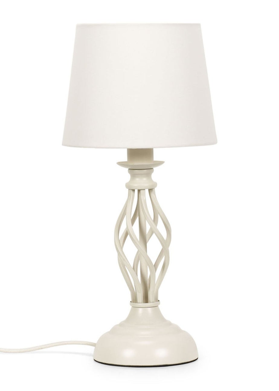 ValueLights Memphis Cream Table Lamp (30cm x 19cm x 19cm)
