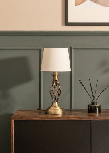 ValueLights Memphis Antique Brass Table Lamp (41cm x 19cm x 19cm)