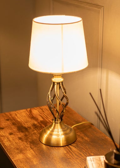 ValueLights Memphis Antique Brass Table Lamp (41cm x 19cm x 19cm)