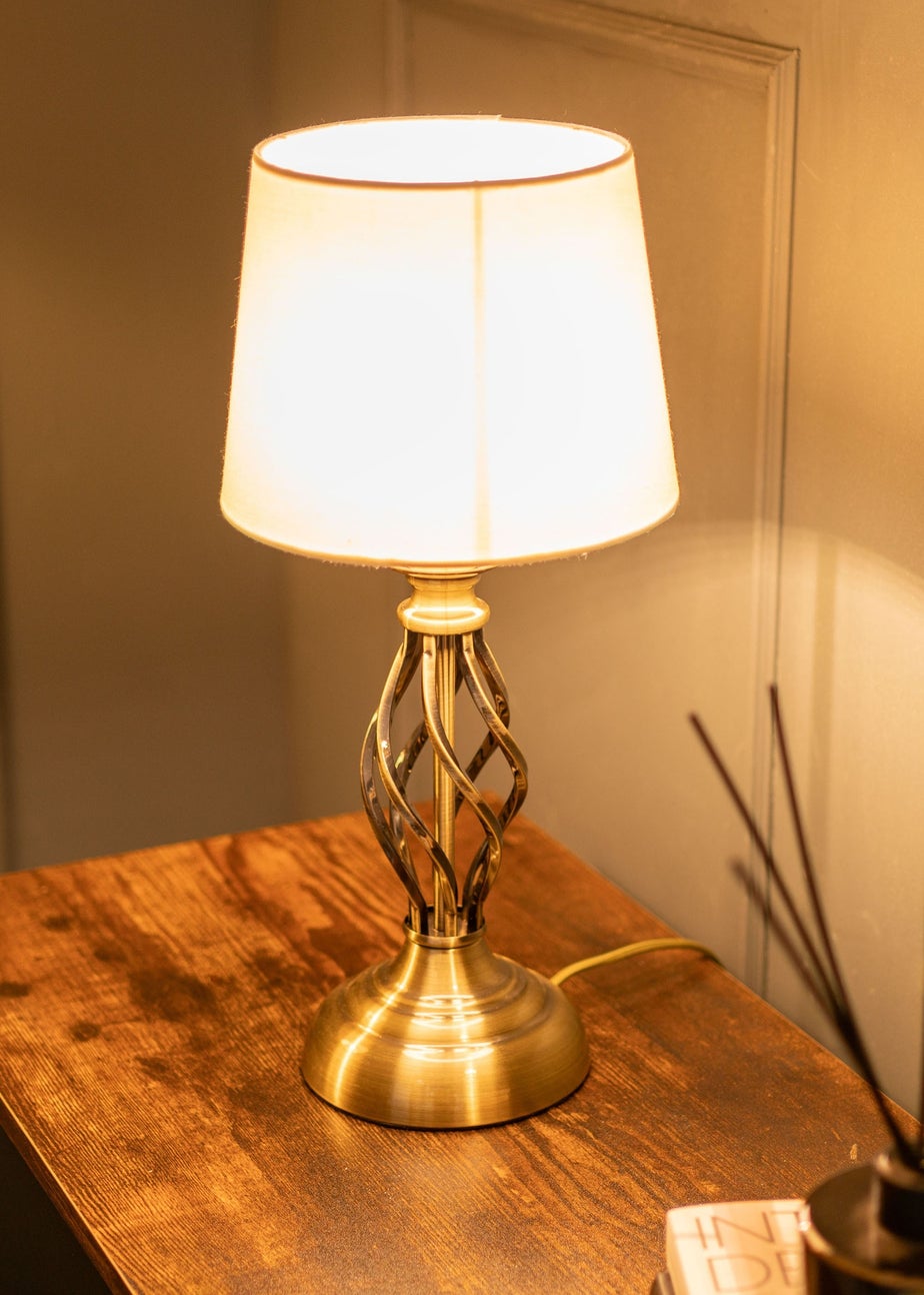 ValueLights Memphis Antique Brass Table Lamp (41cm x 19cm x 19cm)