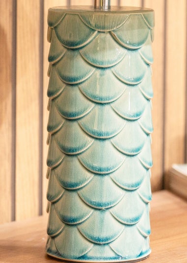 ValueLights Athena Blue Ceramic Table Lamp (42cm x 32.5cm x 32.5cm)