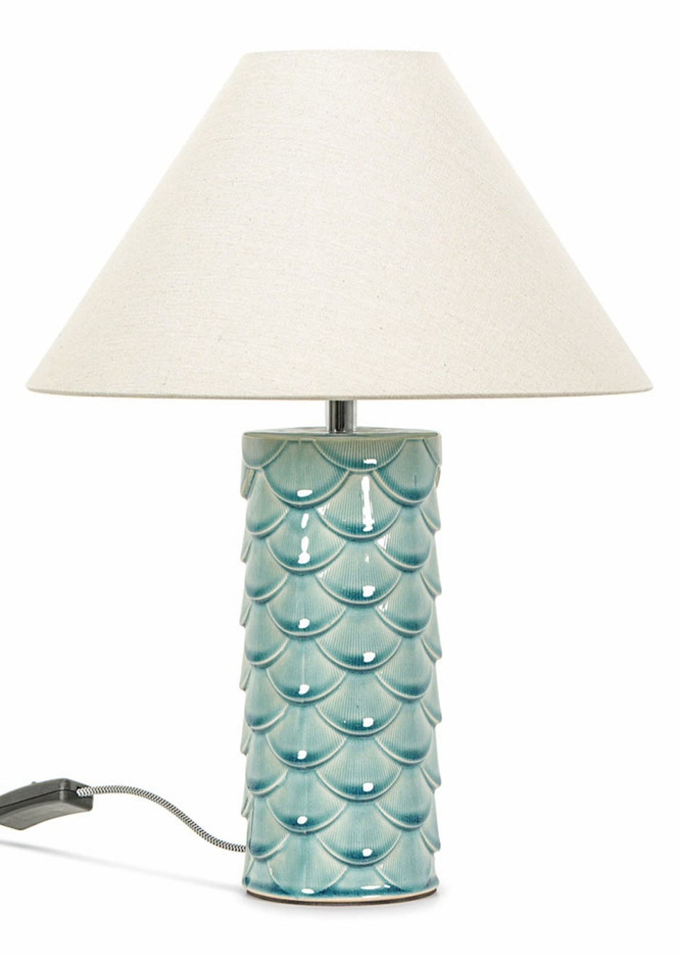 ValueLights Athena Blue Ceramic Table Lamp (42cm x 32.5cm x 32.5cm)