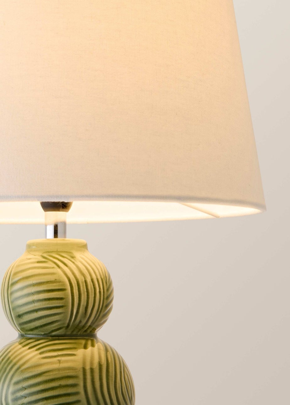 ValueLights Mia Green Ceramic Table Lamp (52cm x 30cm x 30cm)