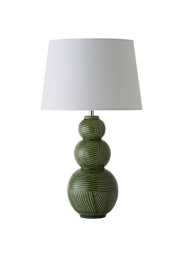 ValueLights Mia Green Ceramic Table Lamp (52cm x 30cm x 30cm)