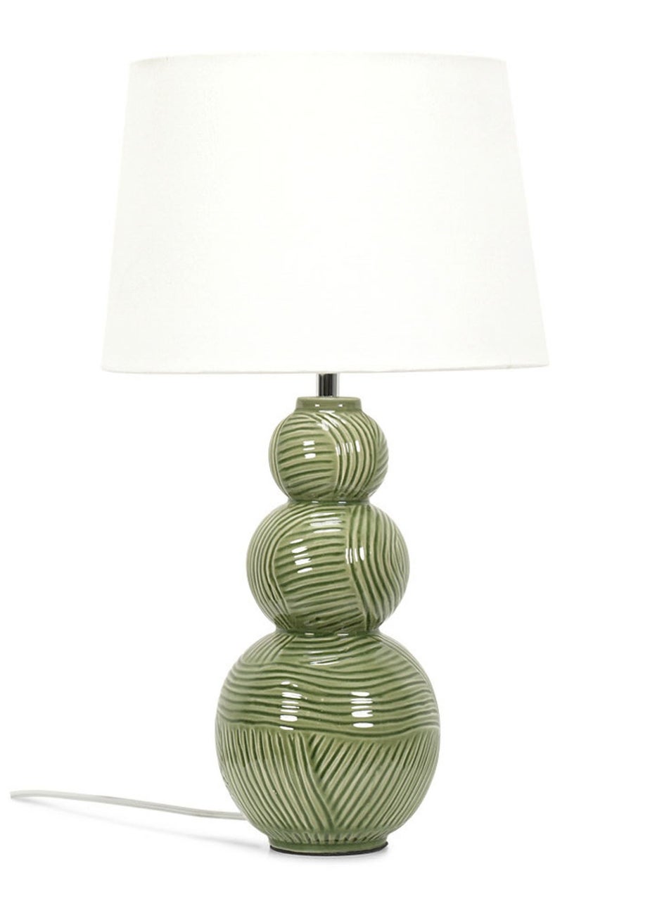 ValueLights Mia Green Ceramic Table Lamp