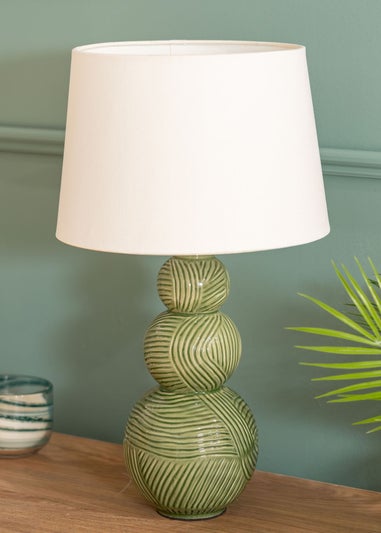 ValueLights Mia Green Ceramic Table Lamp