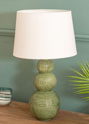 ValueLights Mia Green Ceramic Table Lamp