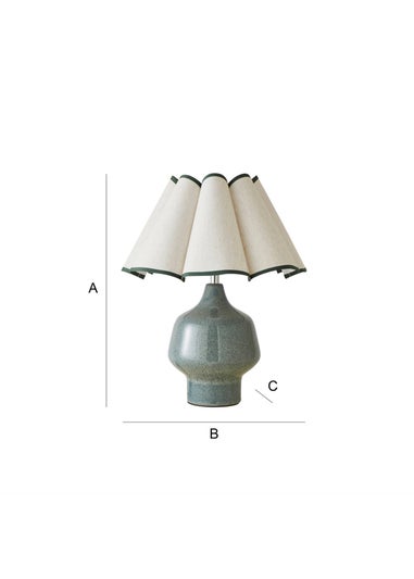 ValueLights Jamie Green Ceramic Table Lamp (43cm x 36cm x 36cm)