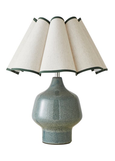 ValueLights Jamie Green Ceramic Table Lamp (43cm x 36cm x 36cm)