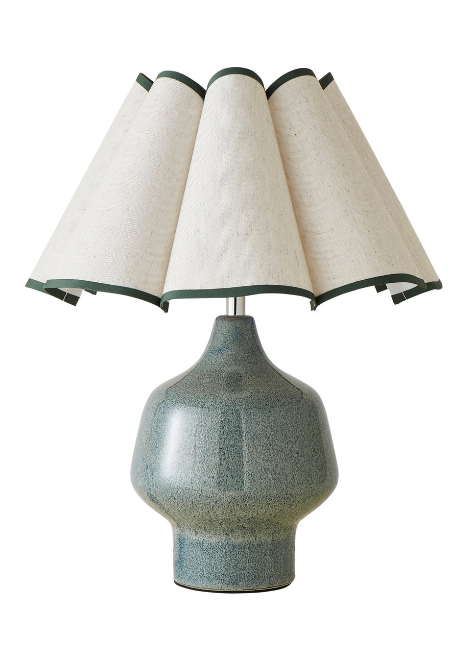 ValueLights Jamie Green Ceramic Table Lamp (43cm x 36cm x 36cm)
