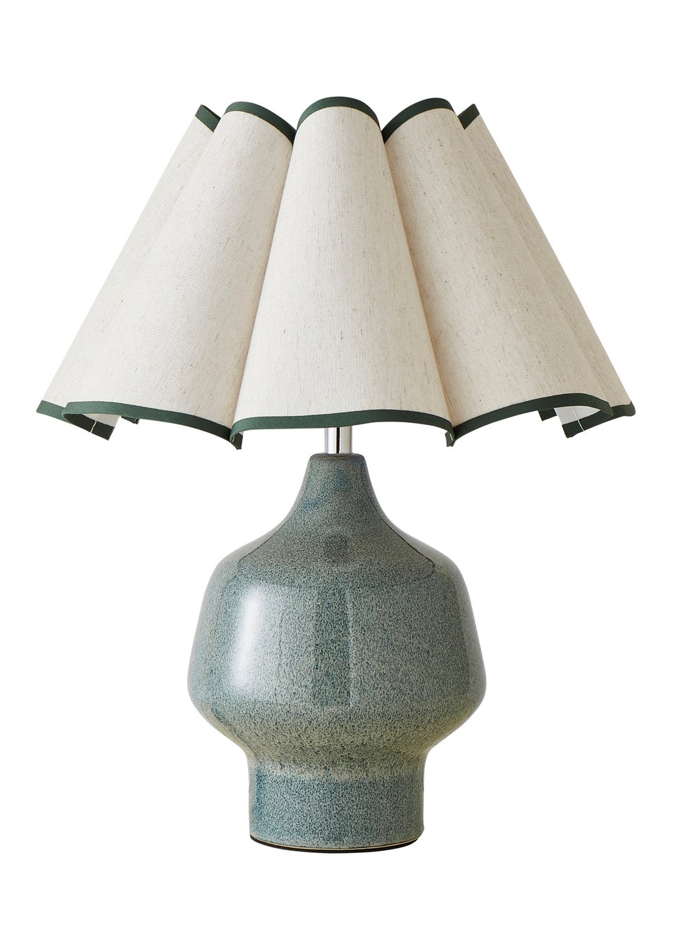 ValueLights Jamie Green Ceramic Table Lamp (43cm x 36cm x 36cm)