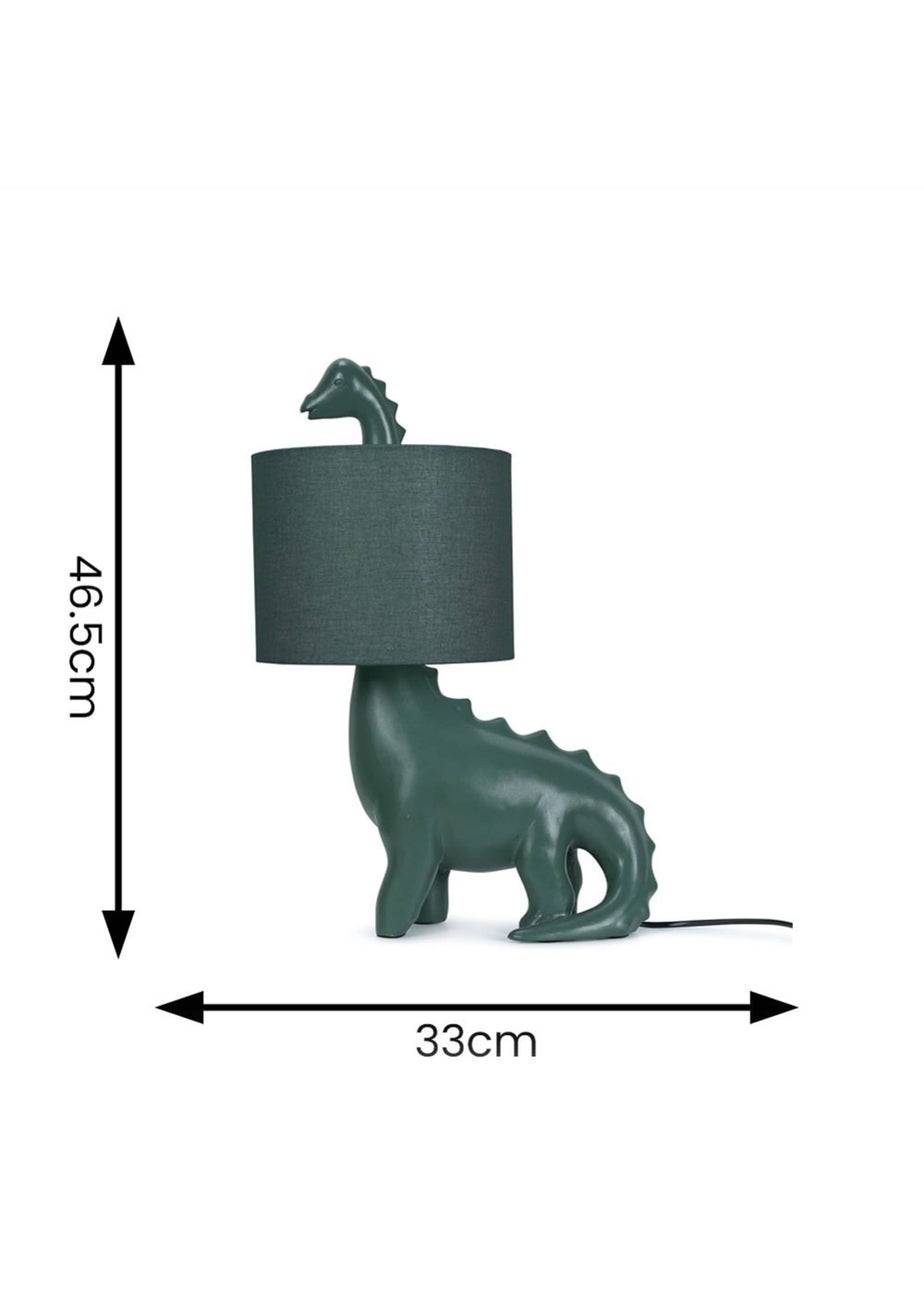ValueLights Green Dinosaur Table Lamp (46.5cm x 33cm x 21.5cm)