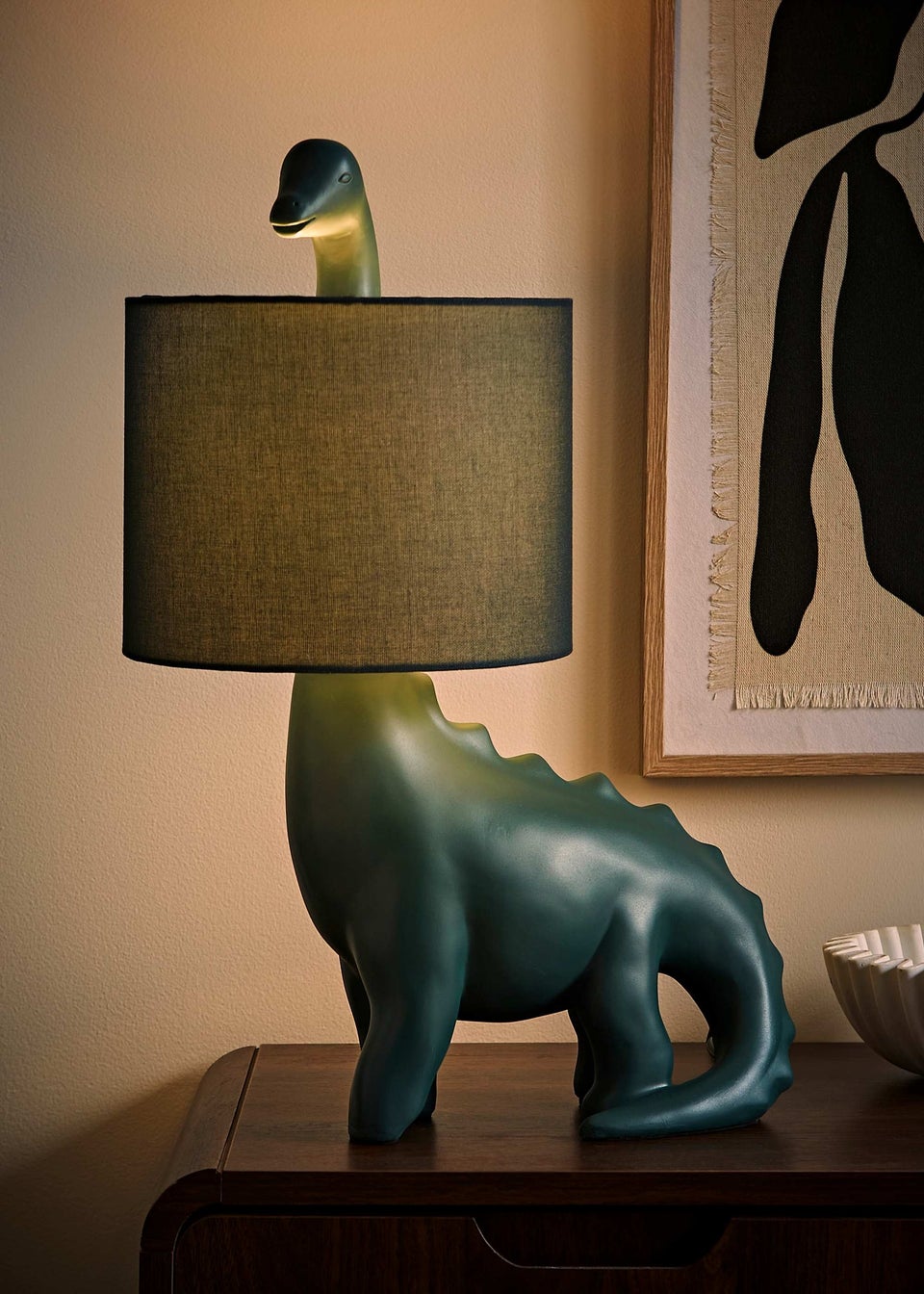 ValueLights Green Dinosaur Table Lamp (46.5cm x 33cm x 21.5cm)
