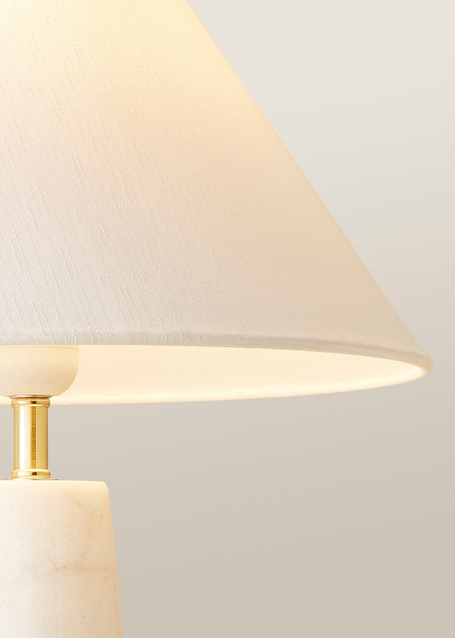 ValueLights Margot White Marble Table Lamp (45cm x 32cm x 32cm)