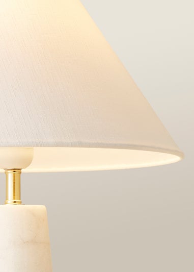 ValueLights Margot White Marble Table Lamp (45cm x 32cm x 32cm)
