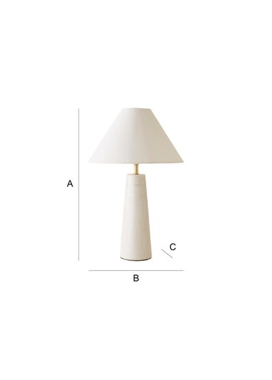 ValueLights Margot White Marble Table Lamp (45cm x 32cm x 32cm)