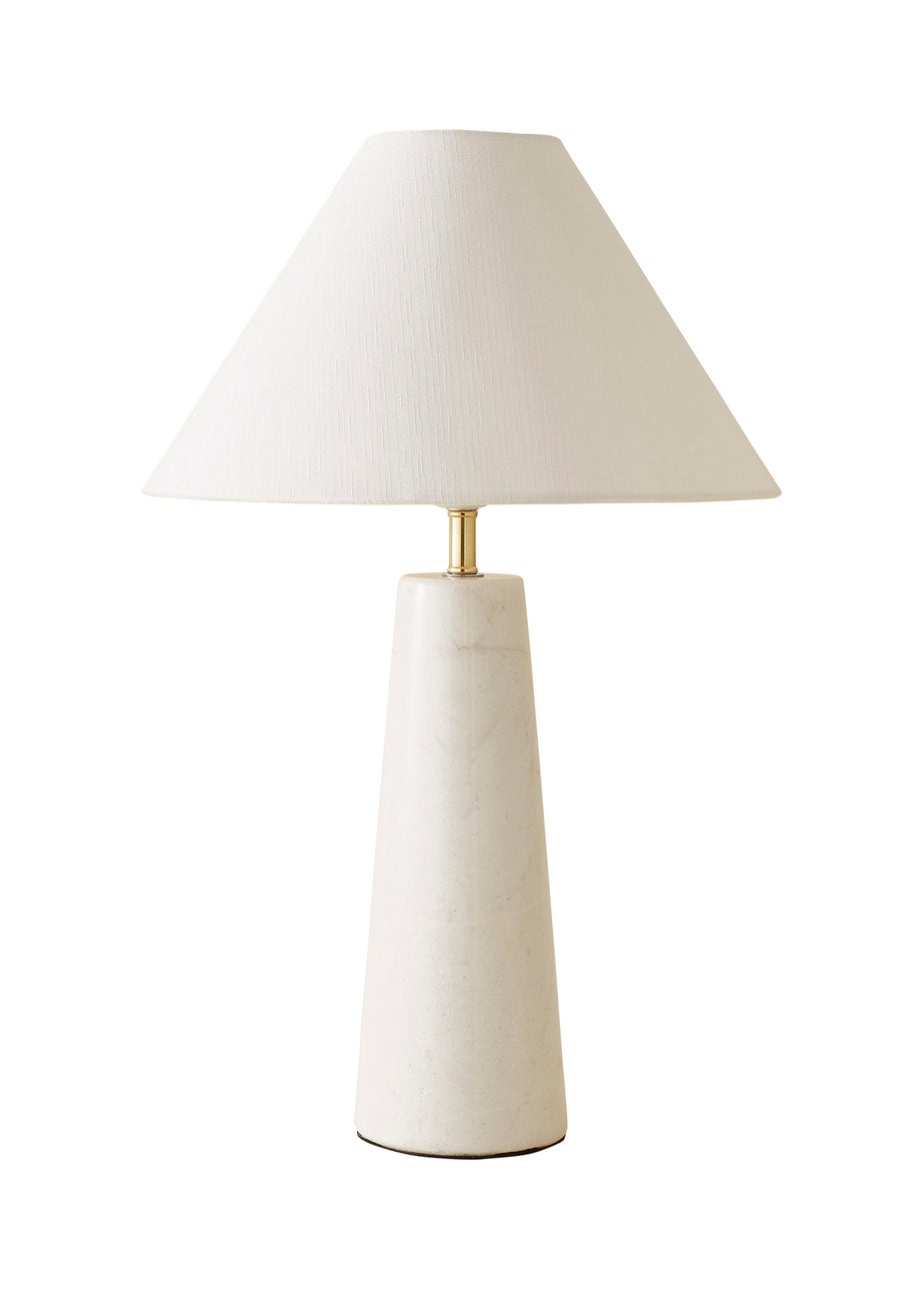 ValueLights Margot White Marble Table Lamp (45cm x 32cm x 32cm)