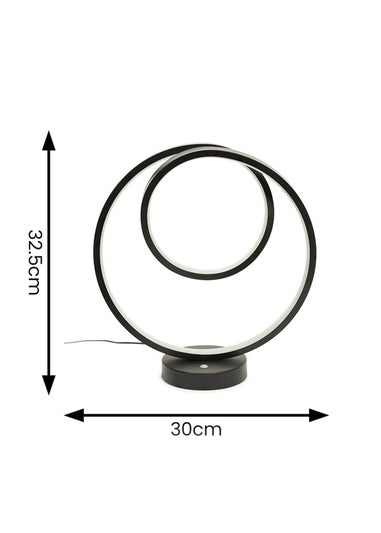 ValueLights Infinity Matt Black Loop Integrated LED Table Lamp (32cm x 30cm x 12cm)