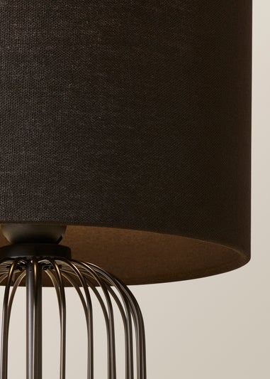 ValueLights Gabbia Black Metal Table Lamp (44.5cm x 25cm x 25cm)