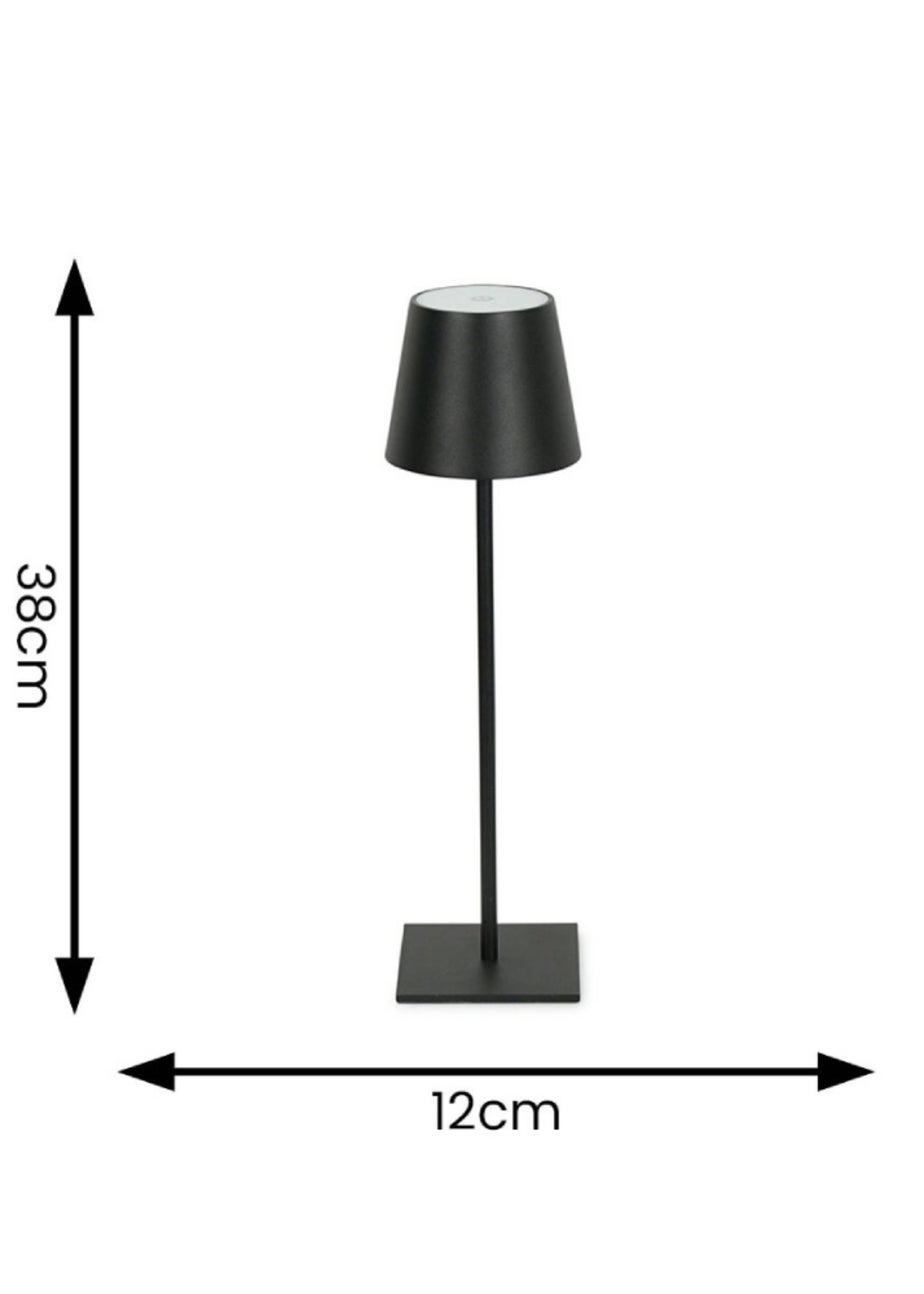 ValueLights Black Rechargeable Indoor/Outdoor Table Lamp (38cm x 12cm x 10.5cm)