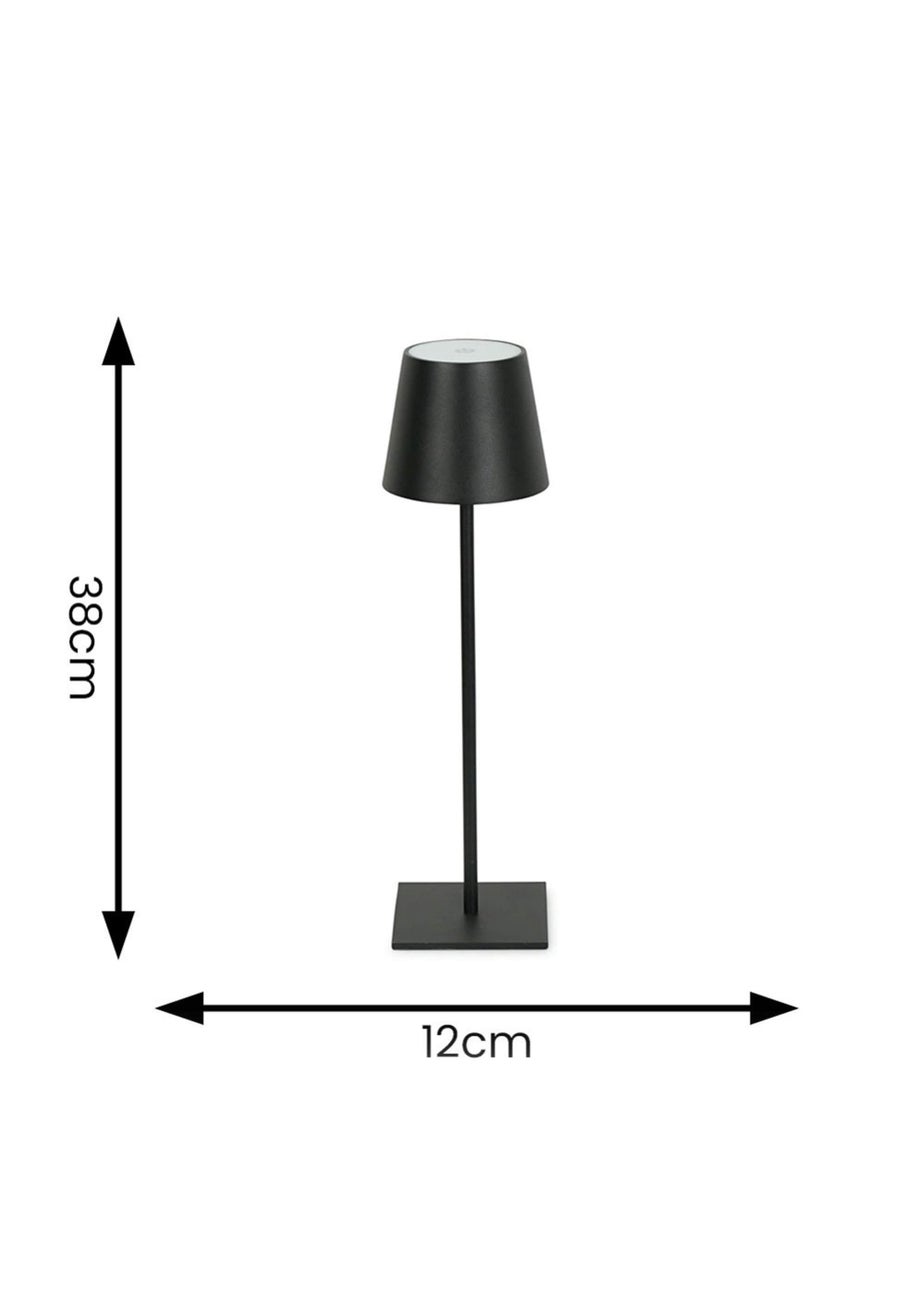 ValueLights Black Rechargeable Indoor/Outdoor Table Lamp (38cm x 12cm x 10.5cm)