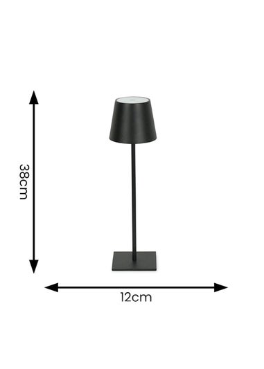 ValueLights Black Rechargeable Indoor/Outdoor Table Lamp (38cm x 12cm x 10.5cm)