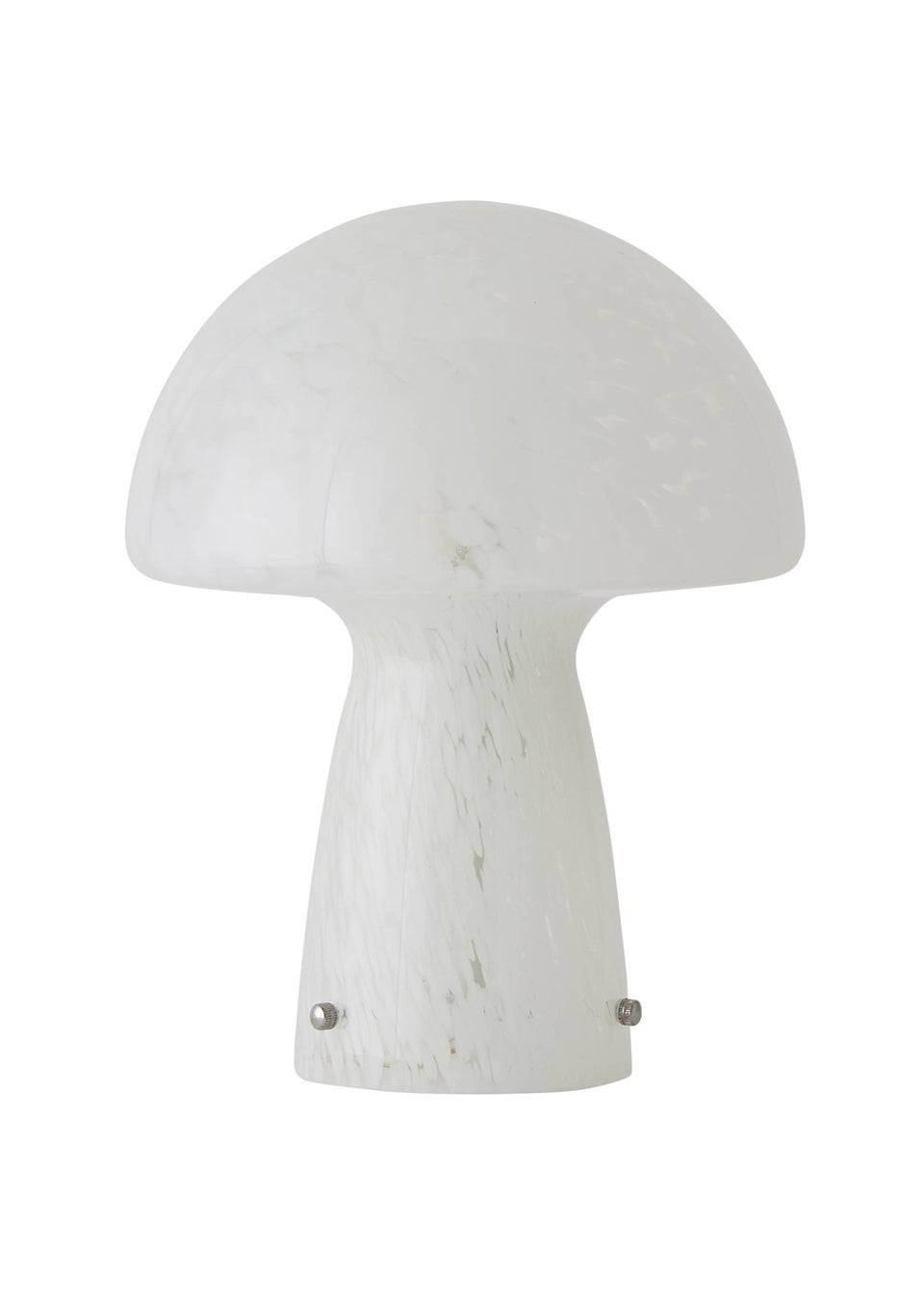 ValueLights Beau White Mushroom Confetti Glass Table Lamp (28cm x 22cm x 22cm)