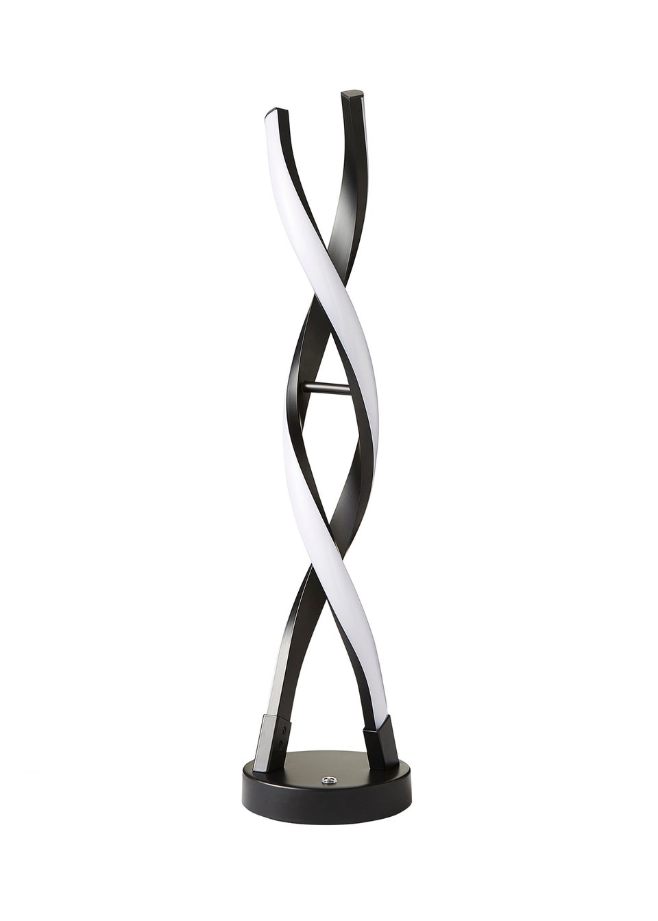 ValueLights Infinity Matt Black Double Twist Integrated LED Table Lamp (48cm x 12cm x 12cm)