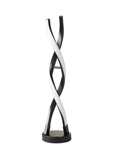 ValueLights Infinity Matt Black Double Twist Integrated LED Table Lamp (48cm x 12cm x 12cm)