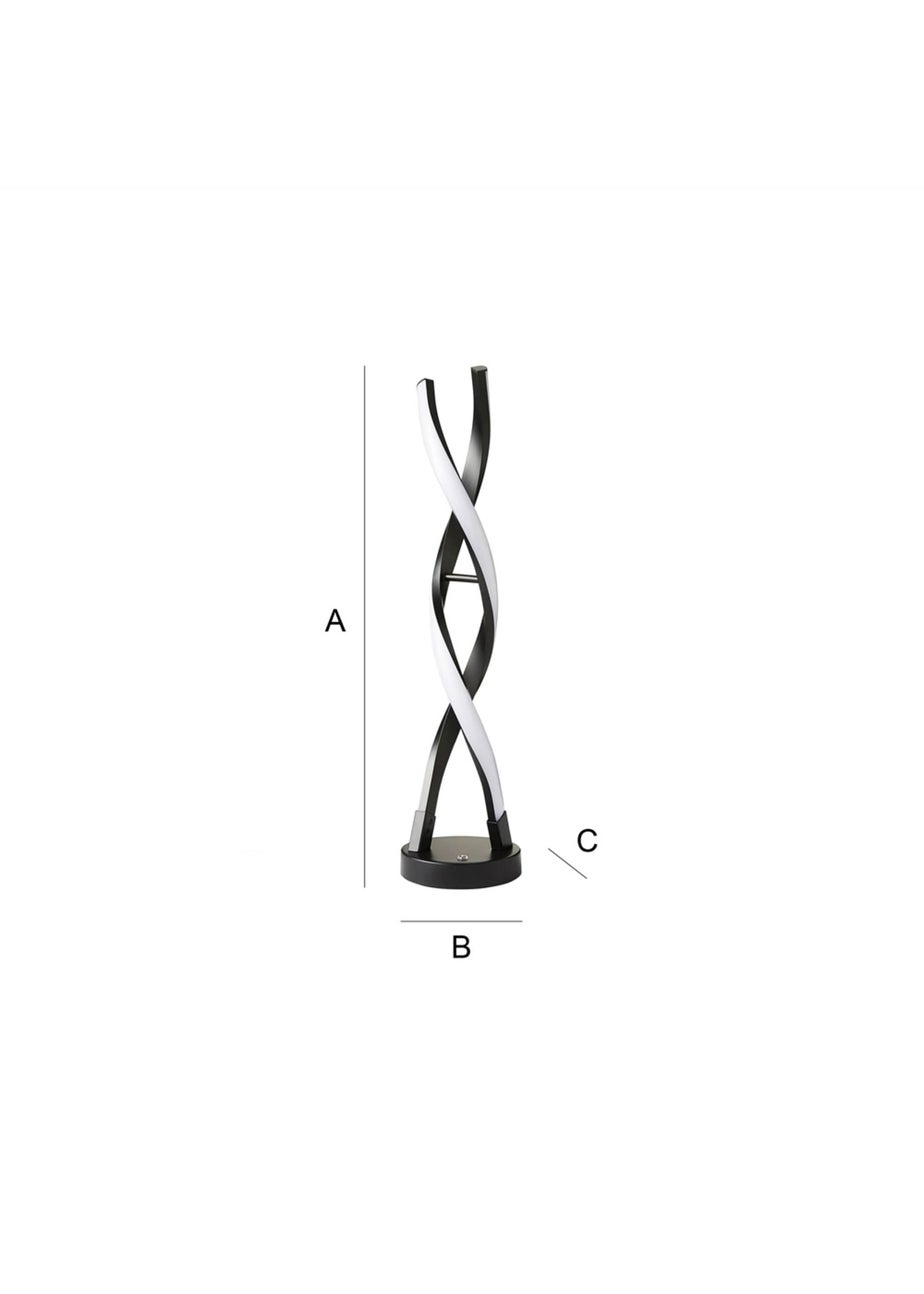 ValueLights Infinity Matt Black Double Twist Integrated LED Table Lamp (48cm x 12cm x 12cm)