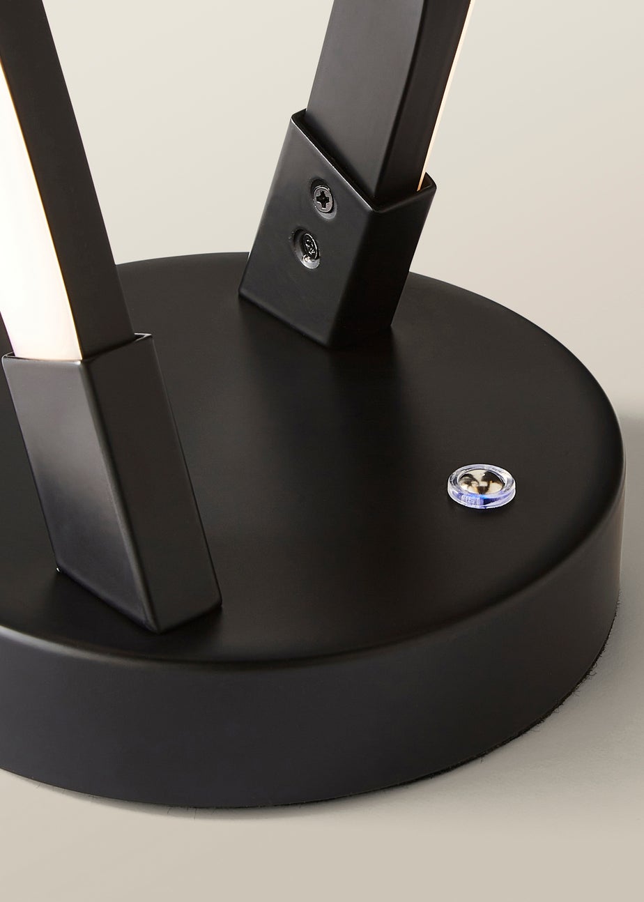 ValueLights Infinity Matt Black Double Twist Integrated LED Table Lamp (48cm x 12cm x 12cm)