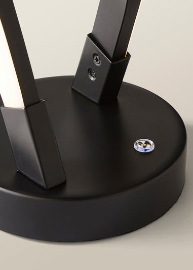 ValueLights Infinity Matt Black Double Twist Integrated LED Table Lamp (48cm x 12cm x 12cm)