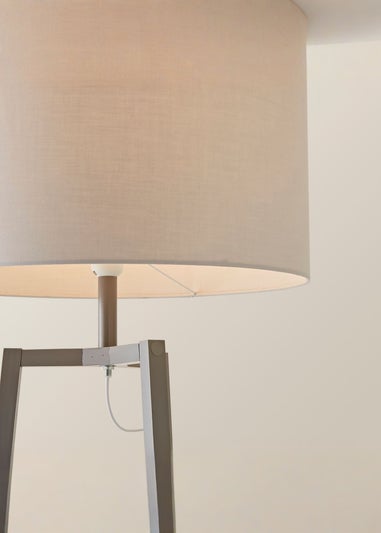 ValueLights Hiru Grey 3 Tier Shelf Floor Lamp Grey Shade (138cm x 44cm x 44cm)