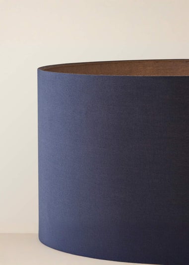 ValueLights Morrigan Grey Wood Tripod Floor Lamp Navy Shade (147cm x 45cm)