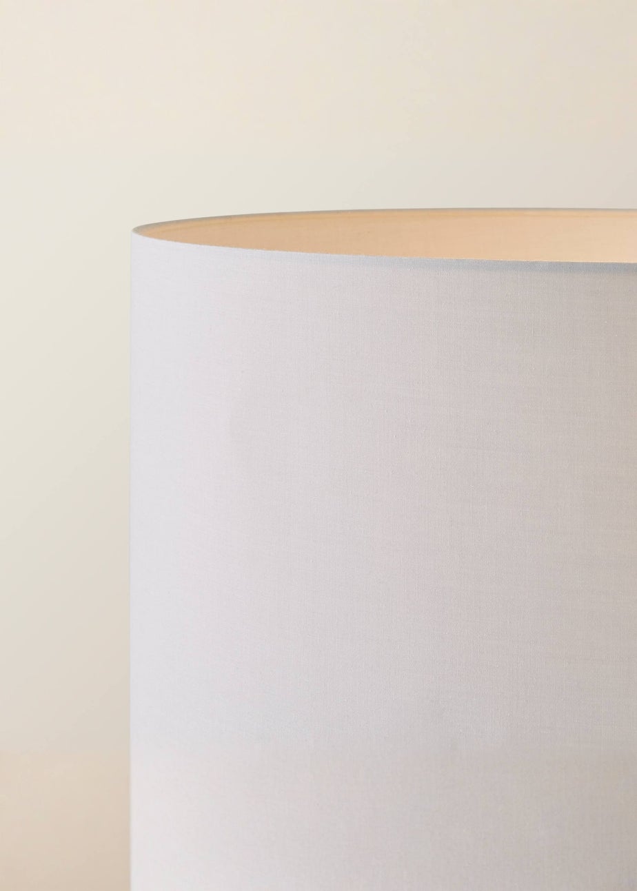 ValueLights Morrigan Light Wood Tripod Floor Lamp Grey Shade (147cm x 45cm)