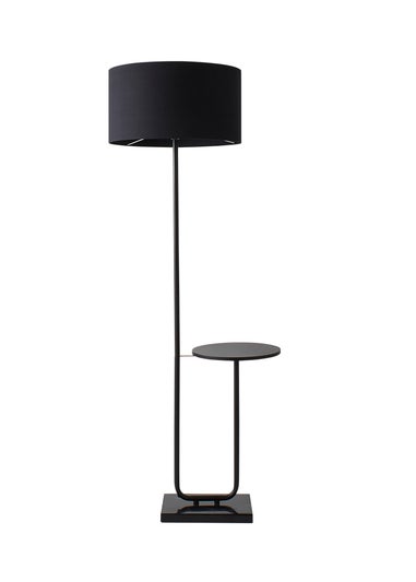 ValueLights Tavel Matt Black Floor Lamp Black Shade (132.5cm x 14cm x 35cm)