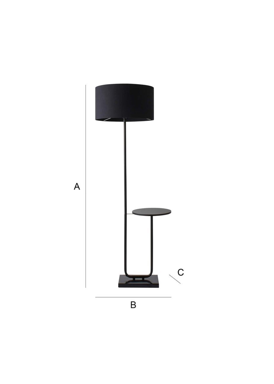 ValueLights Tavel Matt Black Floor Lamp Black Shade (132.5cm x 14cm x 35cm)