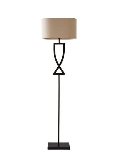 ValueLights Katniss Black Metal FLoor Lamp (145.5cm x 40cm x 25cm)