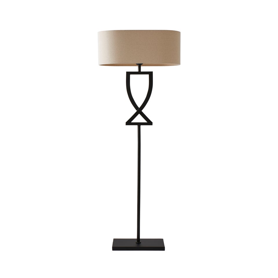 ValueLights Katniss Black Metal FLoor Lamp (145.5cm x 40cm x 25cm)