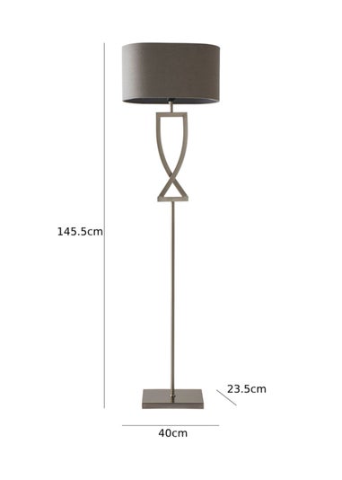 ValueLights Katniss Brushed Chrome Floor Lamp (145.5cm x 40cm x 25cm)