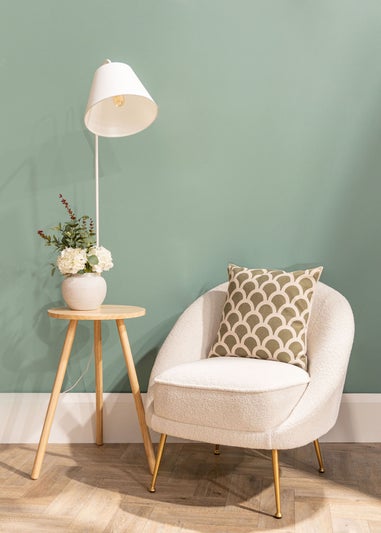 ValueLights Freja Natural Wooden Floor Lamp (161cm x 45cm x 51cm)