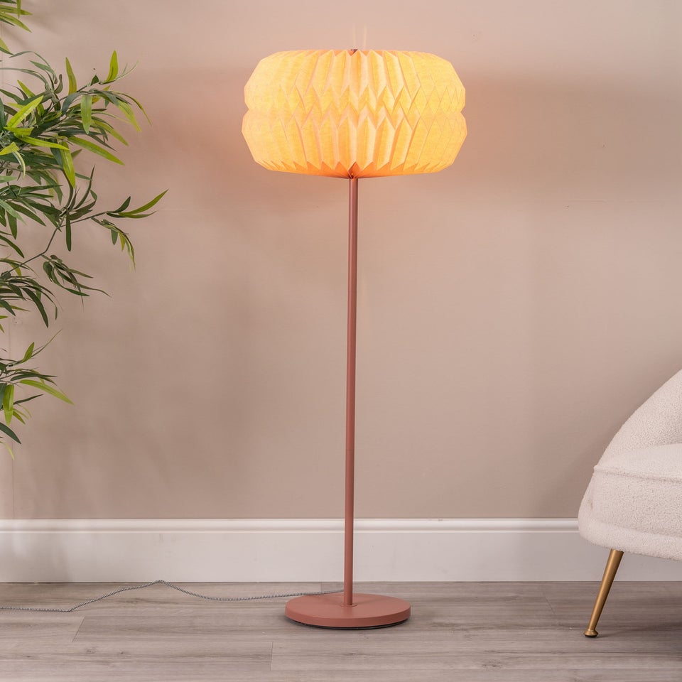 ValueLights Pink Rust Floor Lamp (143cm x 38.8cm x 38.8cm)