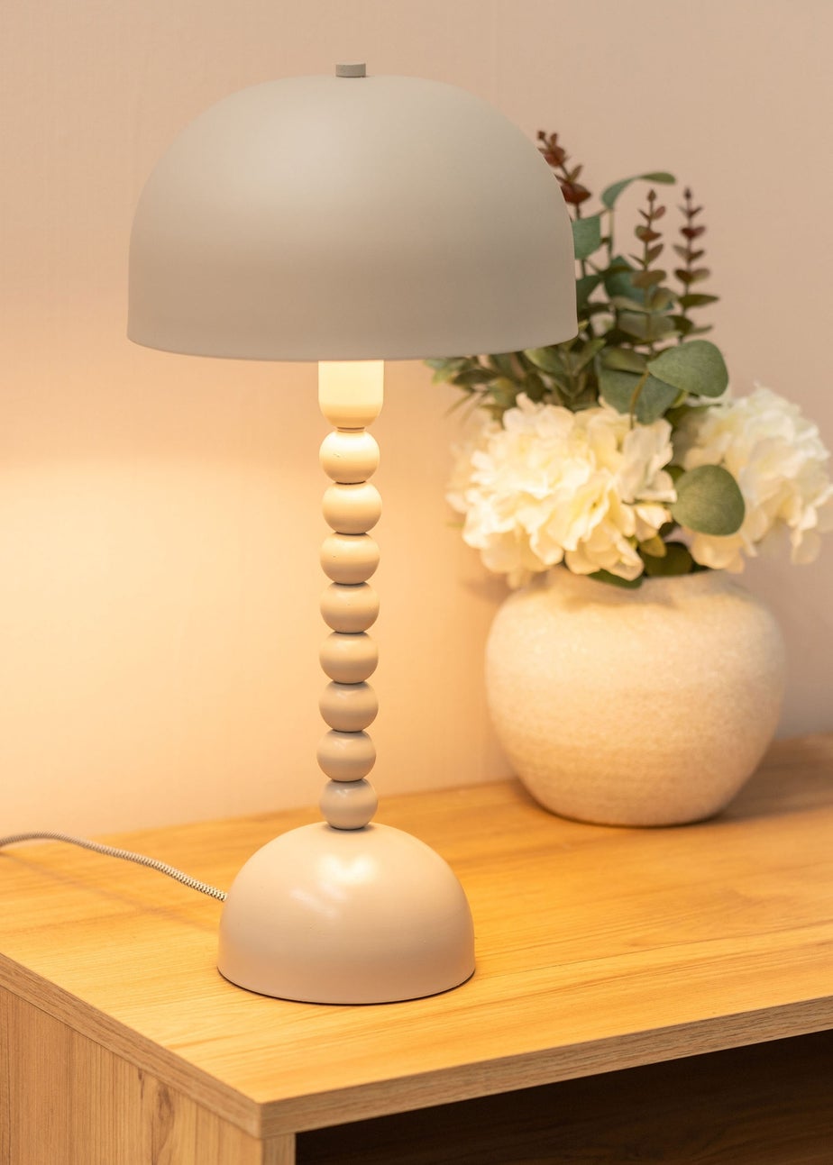 ValueLights Clement Grey Table Lamp (46cm x 22cm x 22cm)
