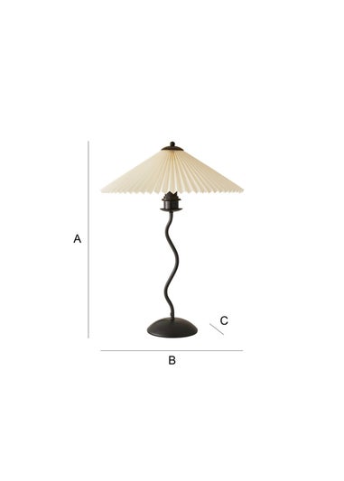 ValueLights Wiggle Black Metal Table Lamp Origami Shade (50cm x 44cm x 44cm)