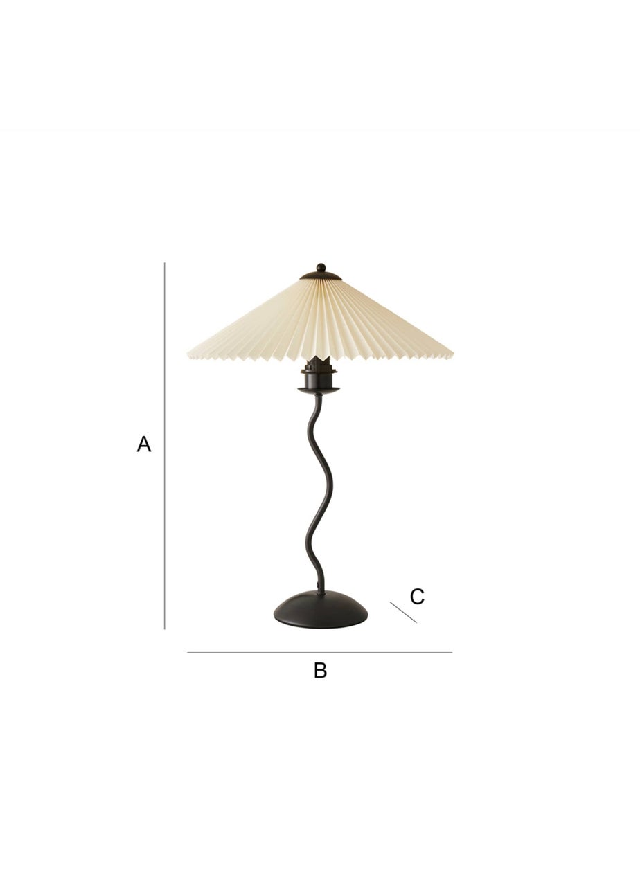 ValueLights Wiggle Black Metal Table Lamp Origami Shade (50cm x 44cm x 44cm)