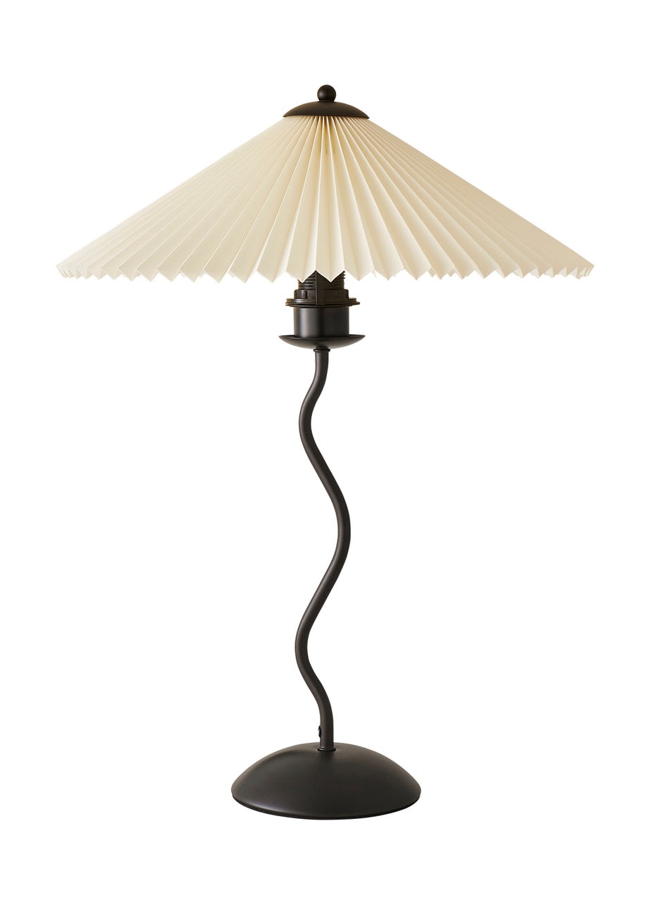 ValueLights Wiggle Black Metal Table Lamp Origami Shade (50cm x 44cm x 44cm)