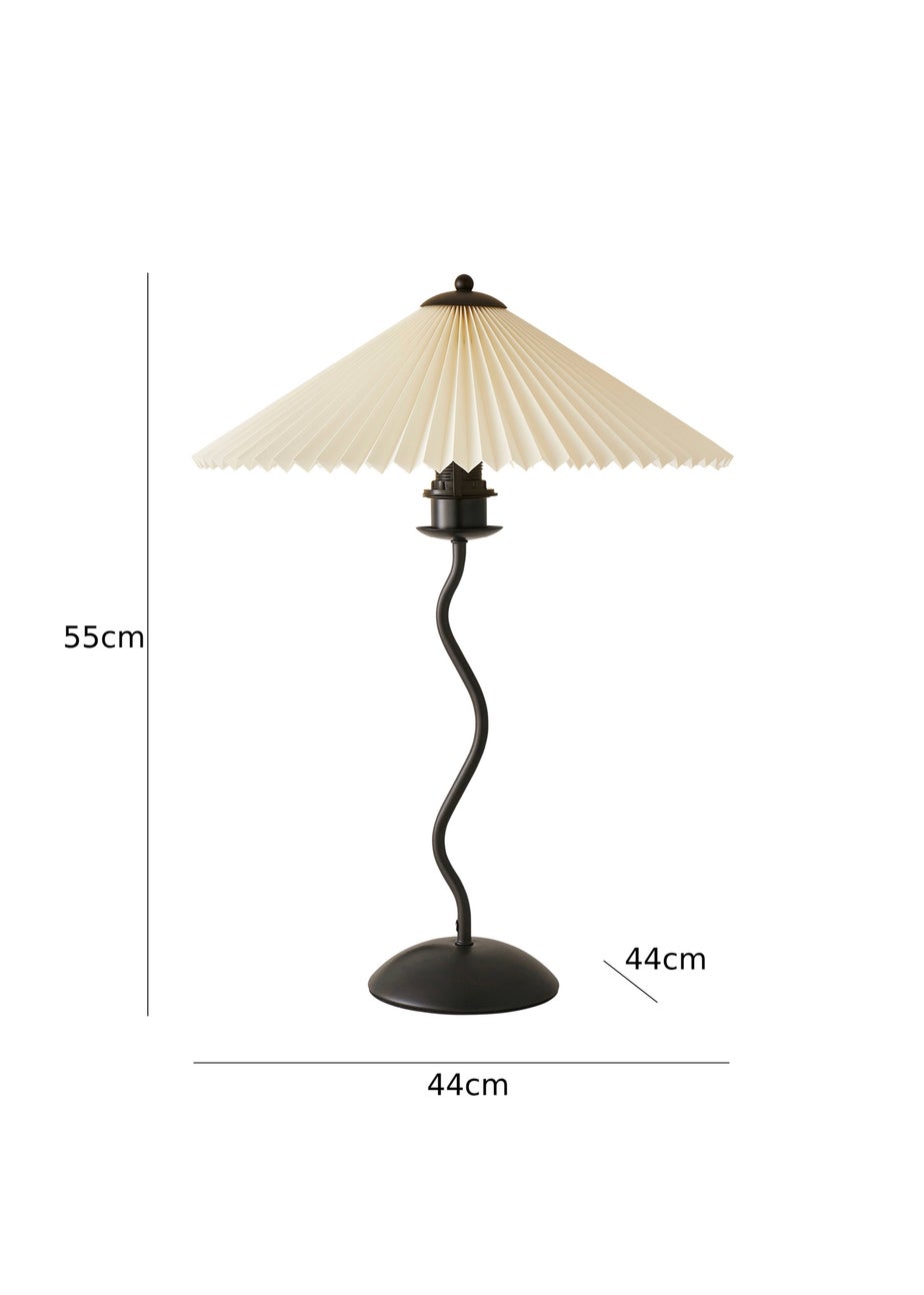 ValueLights Wiggle Black Metal Table Lamp Origami Shade (50cm x 44cm x 44cm)