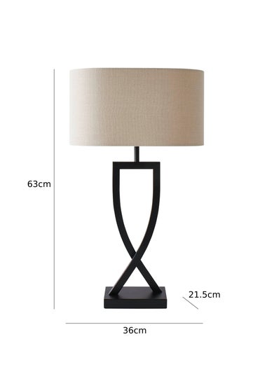 ValueLights Katniss Black Metal Table Lamp (63cm x 36cm x 21.5cm)