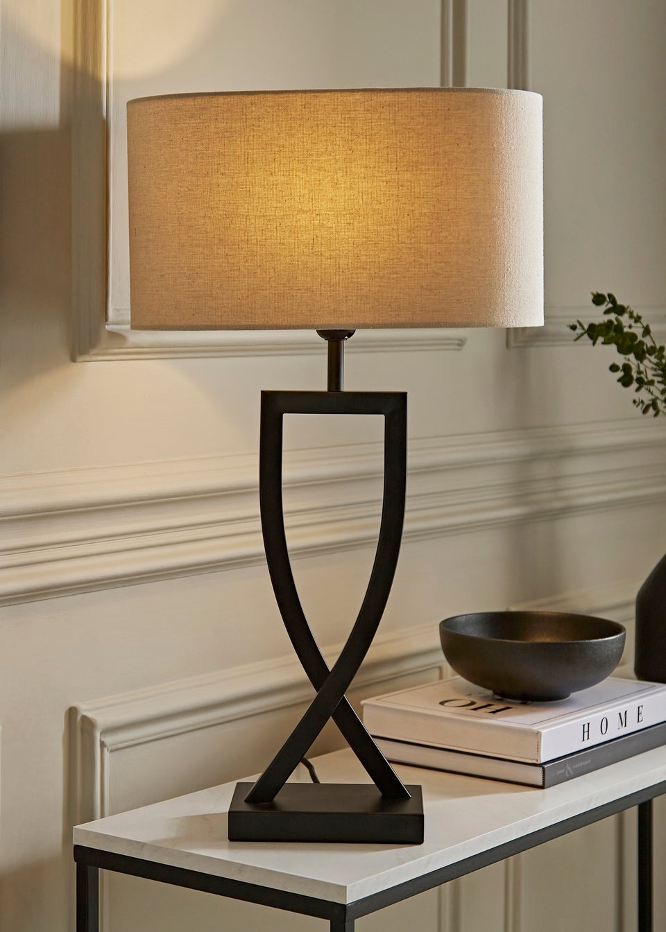 ValueLights Katniss Black Metal Table Lamp (63cm x 36cm x 21.5cm)