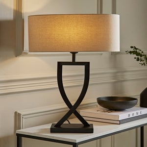 ValueLights Katniss Black Metal Table Lamp (63cm x 36cm x 21.5cm)